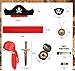 GZ-LAOPAITOU 8 Pcs Pirate Accessories Set Kids Captain Role Play Pirate Costume Accessories Halloween Cosplay, Black