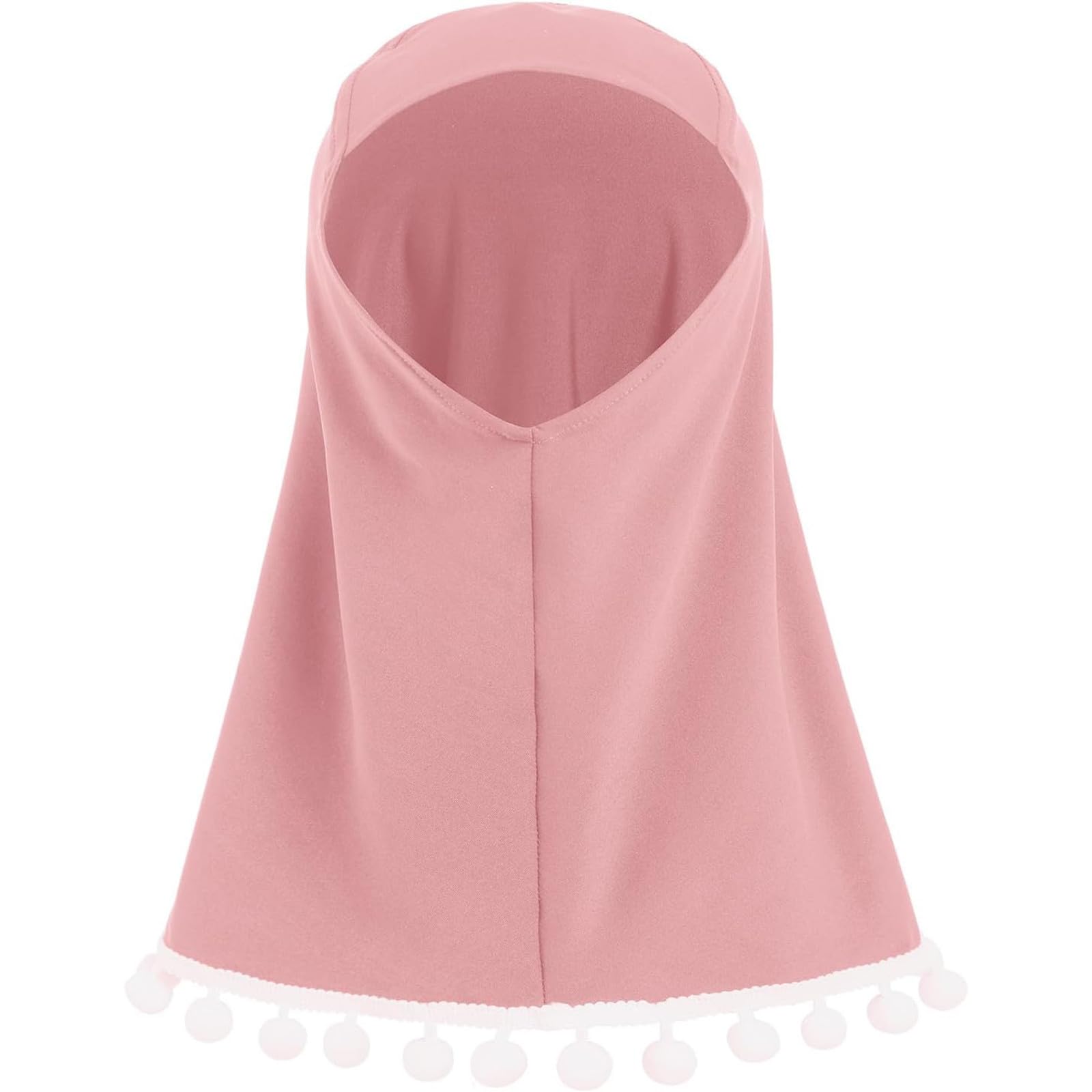 Gebet Kleid Langarm Muslimisches Kleid für Mädchen Gebetskleidung Burka Länge Robe mit Hijab Baby Kinder Ramadanrobe Rüsche Maxikleid Arabisch Islamische Robe Set mit Kleine Balldekor