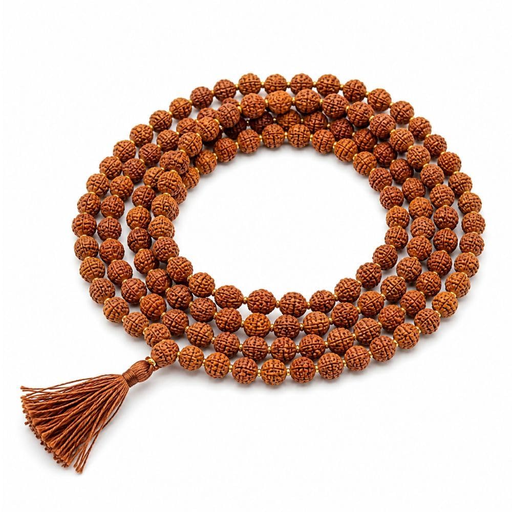 Authentic 5 Mukhi Rudraksha Mala – 108 Beads (Approx 8mm) with Lab Verification Certificate | Natural Panchmukhi Jap Mala for Meditation, Chanting & Daily Pooja-image-28