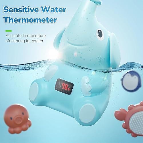 Miniatura 2 de G-WACK Juguetes de baño para bebés, rociador de cabezal de ducha con termómetro de agua para recién nacidos, niños pequeños y niños  Accesorios para