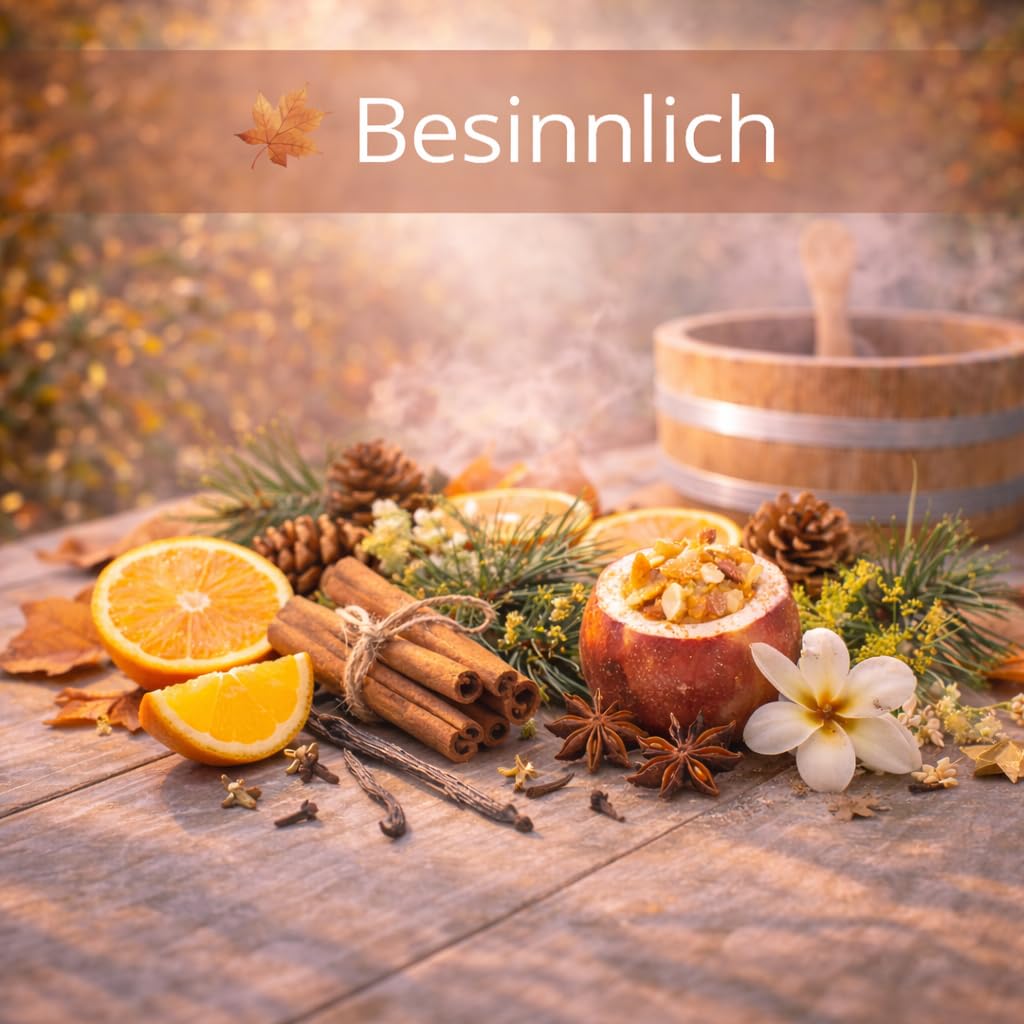Dufte Momente Saunaaufguss-Konzentrat Indian Summer (Bergamotte, Fenchel, Geranium, Latschenkiefer & Vanille) – 3 Liter – Profi-Qualität gemäß DVN:5204 getestet – vegan & Made in Germany
