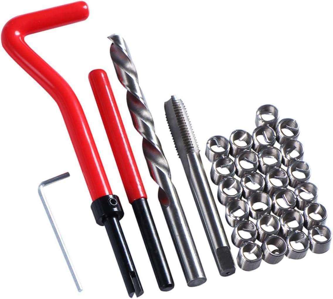 Zerodeko 30pcs Thread Repair Insert Kit Repair Tool for Damaged Threads Professional Hand Tool for Home Garage and Office Use