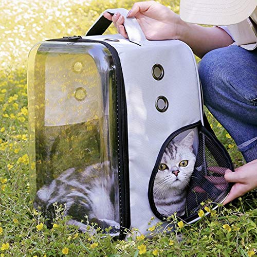 Mochila de transporte para gatos, mochila portátil e leve para animais de estimação de grande capaci
