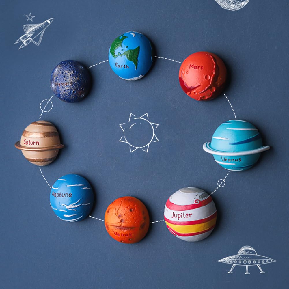 ☆sale☆月と太陽と惑星たち＊壺 Amazon.co.jp: 惑星冷蔵庫マグネット 8個 水星 金星 地球 火星