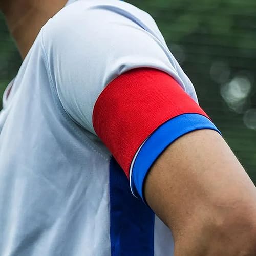 Miniatura 4 de 1 brazalete rojo para adulto, elástico, antideslizante, ajustable, color neón, adhesivo para fútbol, entrenamiento, equipo, suministros deportivos,