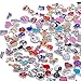 RUBYCA Wholesale 50pcs Floating Charms Lot for DIY Glass Living Memory Locket Mix Silver Gold Color