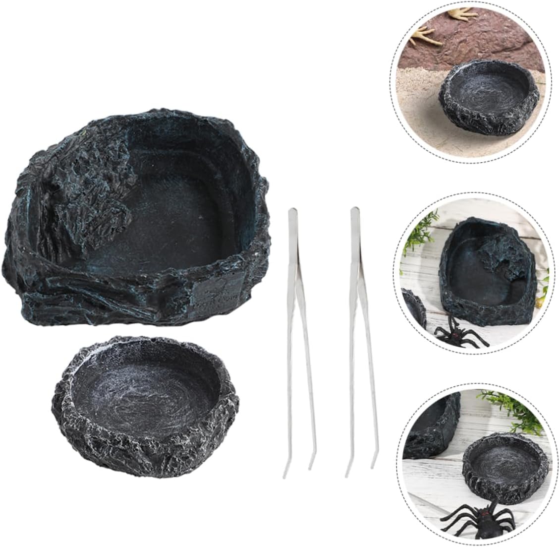 Alipis Tortoise Water Dish Reptile Water Bowls Snake Feeding Dish Bearded Multi-Purpose Feeder