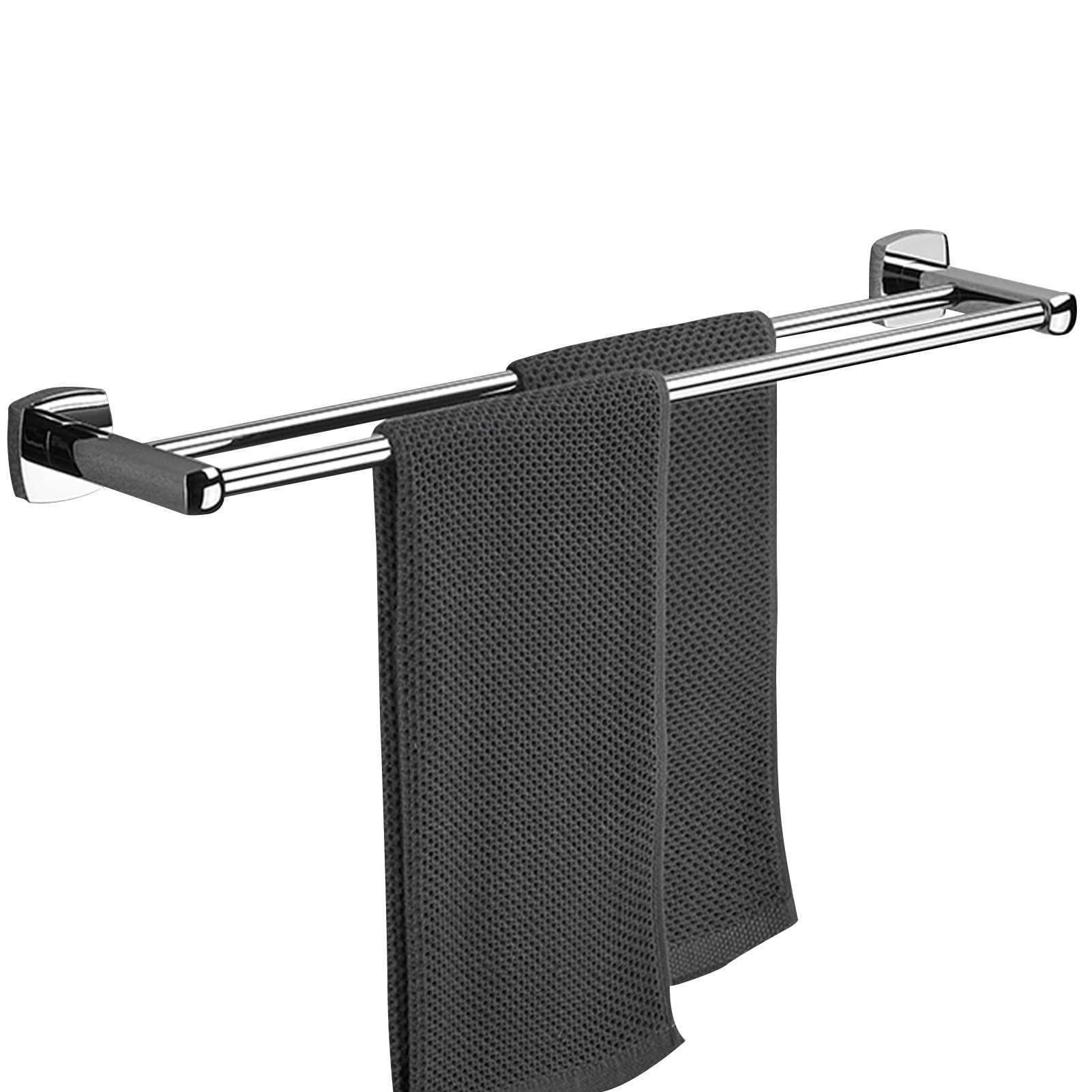 LMYSXAOZ Bathroom Double Towel Bar Rail,All Copper Holder,Wall Mounted Rod for Toilet Hardware or Kitchen,Silver,30cm-100cm (Size : 40cm)
