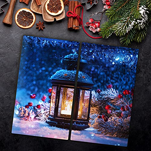 Tapis de découpe verre imprimé lanterne de Noël d'hiver - 3