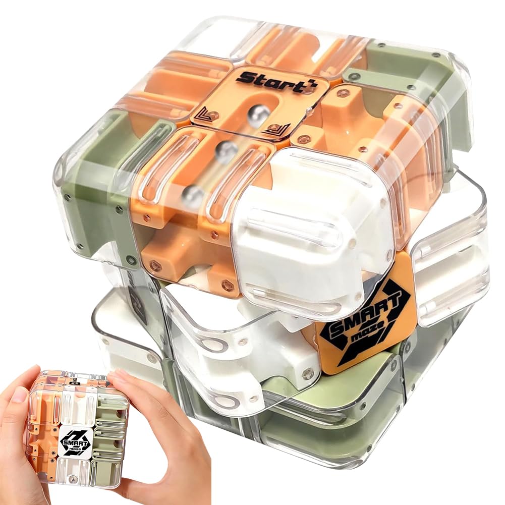 Large 3D Maze Cube, Engaging Brain Teaser Toy, 3x3 Maze Puzzle Cube Toy, for Stress Relief and Logic Development, Labyrinth Puzzle Cubes Mazes Game for Kids and Adults
