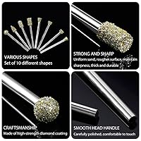 Vista 3 de Juego de brocas de diamante para pulido con vástago de 1/8 pulgadas para herramienta rotativa Dremel - 20 piezas de brocas de diamante con vástago