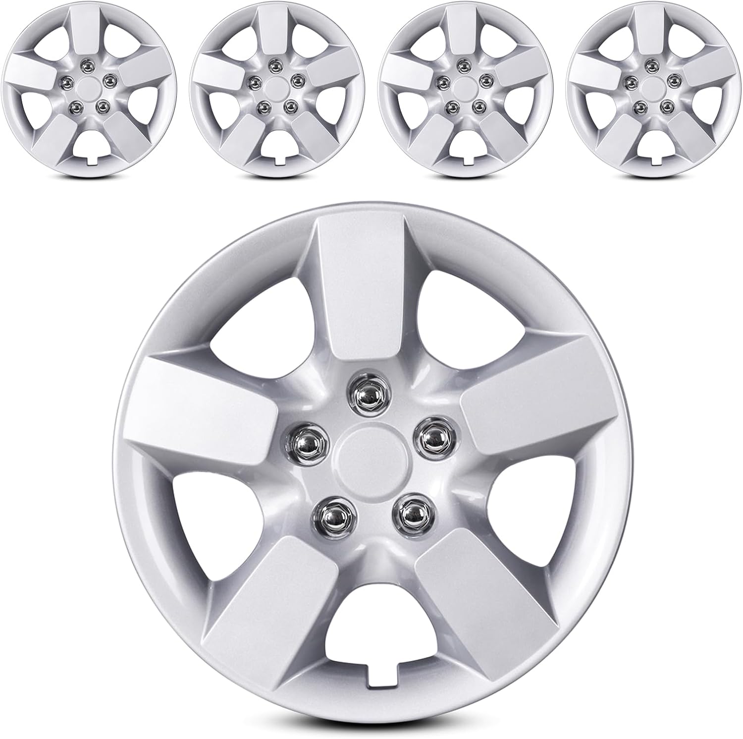 AUTOWIKI 16" Hubcaps for 2008-2015 Nissan Rogue/Rogue Select Automotive Replacement with Decoration Nuts PP Material 16-Inch Hub Caps Lacquer 4-Pack, 40315-JM00B/40315-JG000