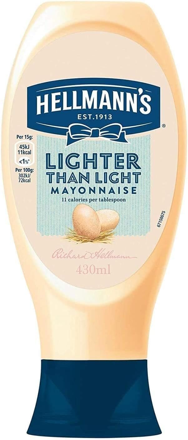 Hellmanns Lighter Than Light Mayonnaise, 430ml Squeeze (USA)