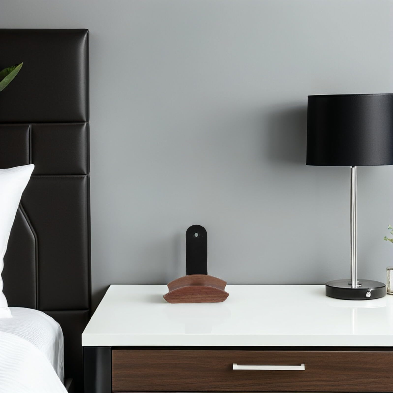 Soporte para Auriculares de Madera de Nogal Montaje Pared Gancho para Cascos Gaming y Oficina Organizador Compacto para Espacios Pequeños