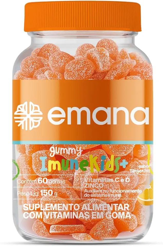 Imunekids, Suplemento Infantil em Gomas, Gummy Imunidade, Sabor Tangerina, 60 Gomas