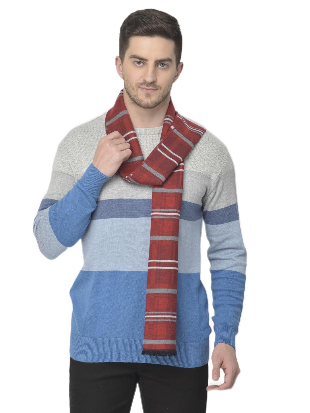 cazzano Men Striped Acrylic Winter Scarf-picture-22