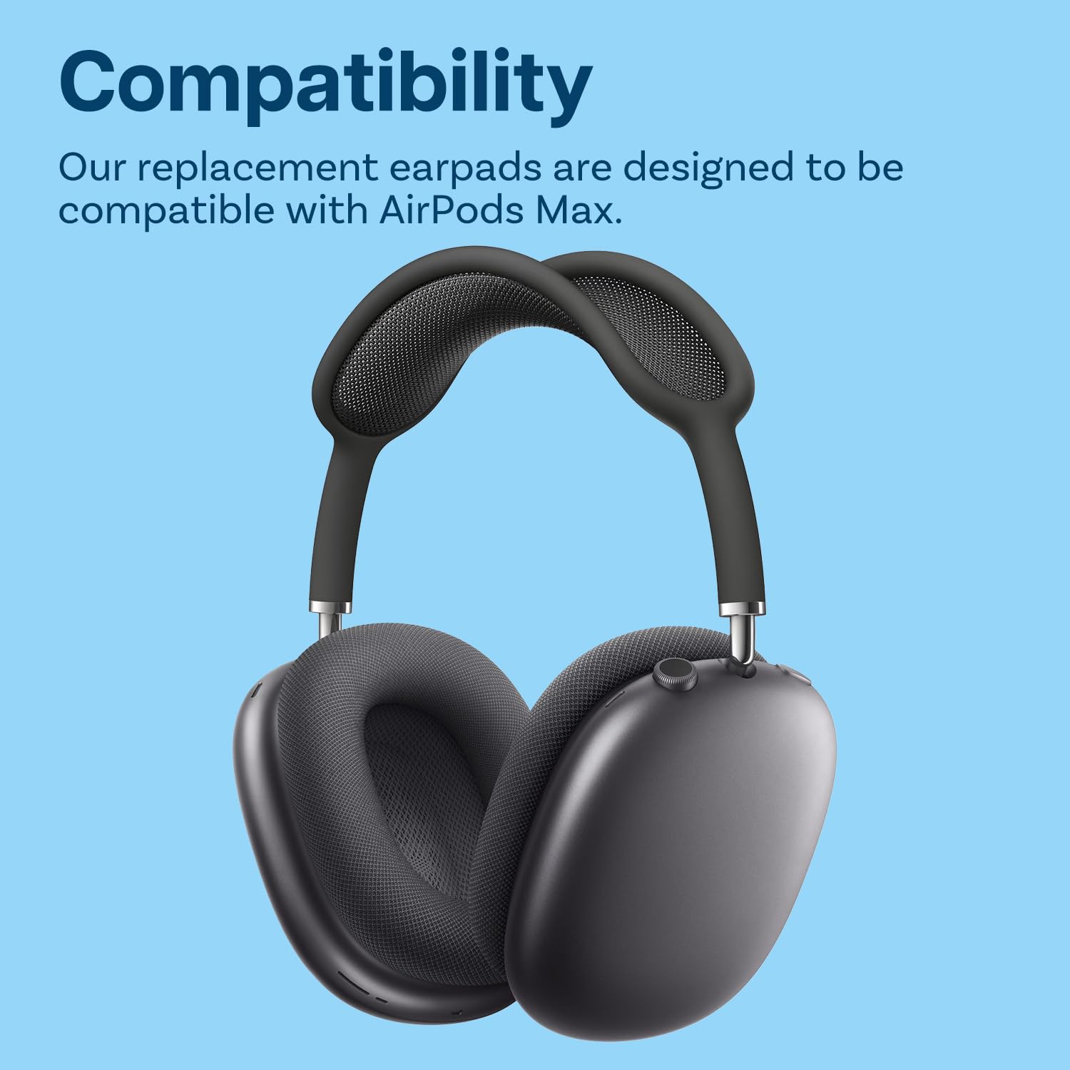 MMOBIEL Zapasowe Nausznik Kompatybilne z AirPods Max Słuchawek - Protein PU Wymienna Poduszka Uszu - Pady Nausznes – Czarny