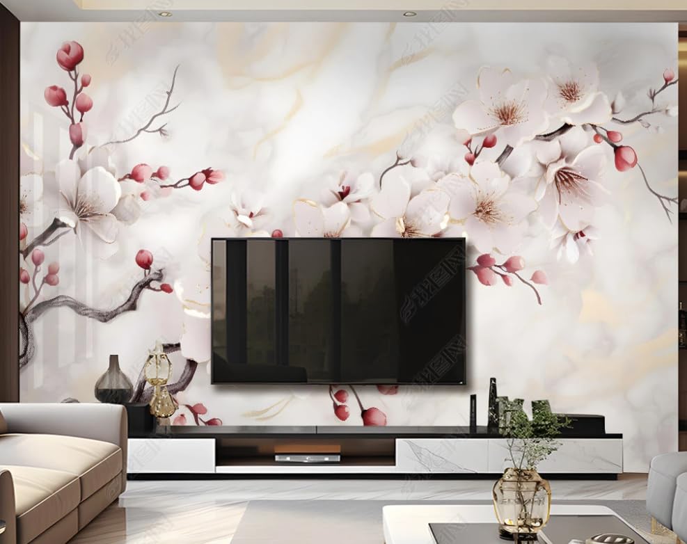 Tableaux muraux marbre prune et blanc pour salon élégant - 4