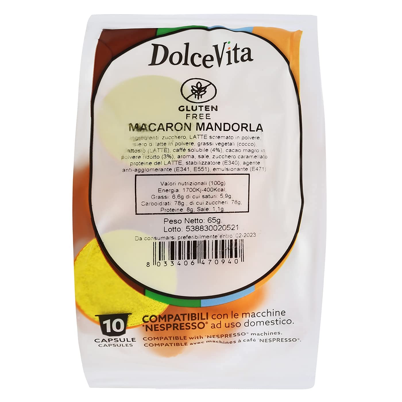 Almond Macaron Latte by DolceVita - Nespresso Compatible Capsules , Fresh , Rich Flavor , Authentic Taste