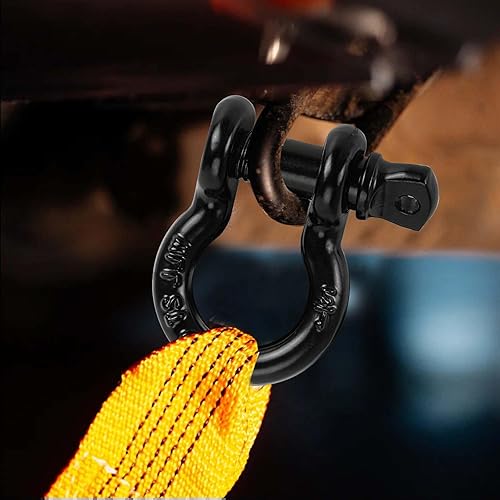 Miniatura 9 de Grillete de anillo en D de 12 pulgada, grilletes de arco forjados resistentes, límite de carga de trabajo de 2 toneladas (4409 libras), para uso