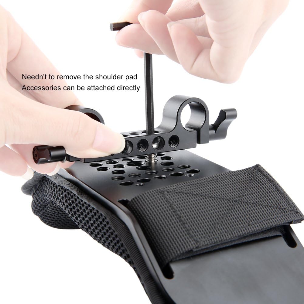 NICEYRIG Steady Shoulder Mount/Shoulder Pad for Video Camcorder Camera DV/DC 15mm Rod Rail Support System DSLR Rig (15mm Railblock)