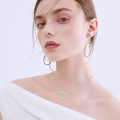 Miniatura 5 de DICOSMETIC 10 anillos de enlace de acero inoxidable, corona de hojas colgantes, círculos colgantes, dijes de decoración, dijes de joyería para