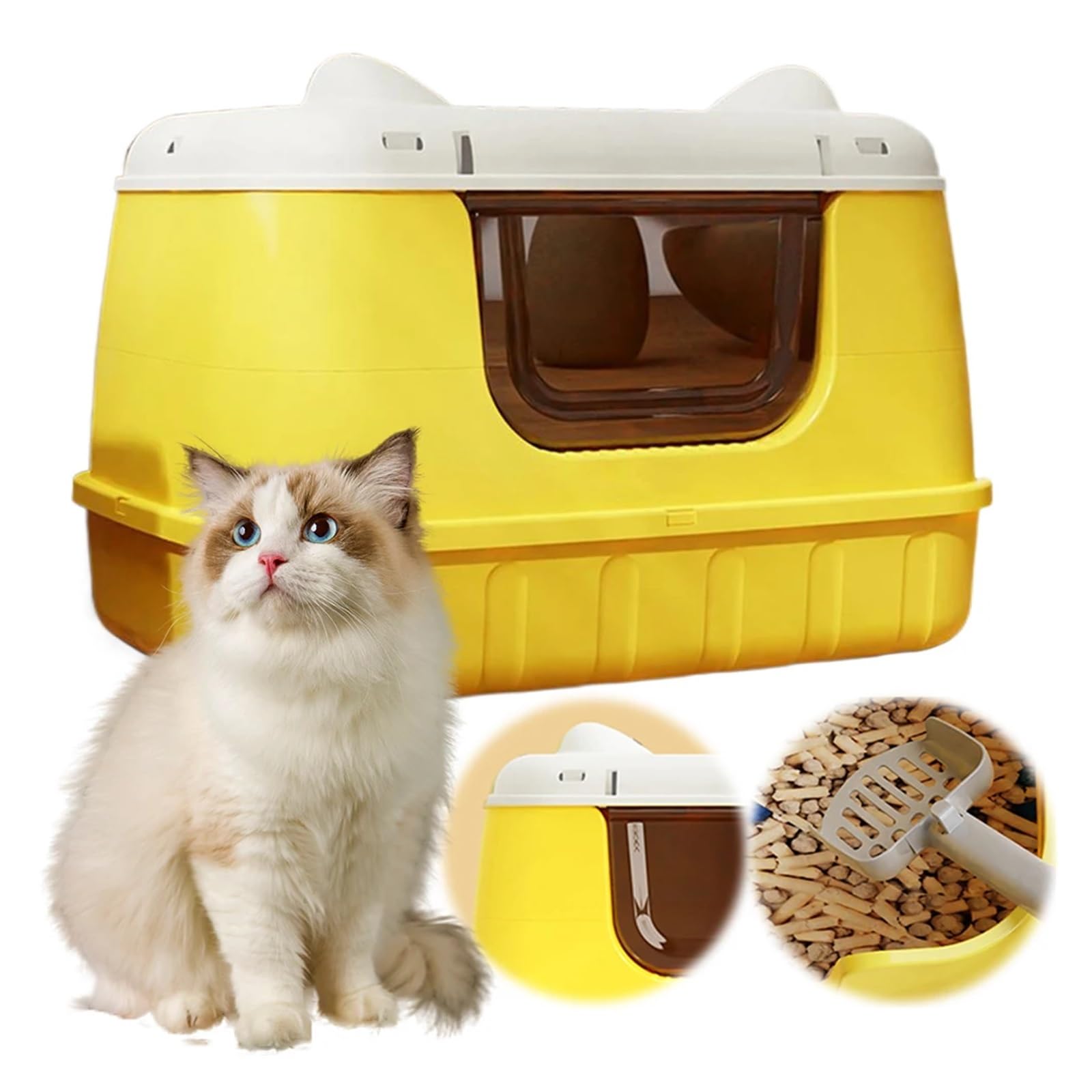 Para varios gatos, control de olores Caja de arena for gatos Caja de arena for gatos completamente cerrada Inodoro for gatos con aislamiento de olores y antisalpicaduras Caja de arena for gatos extrag