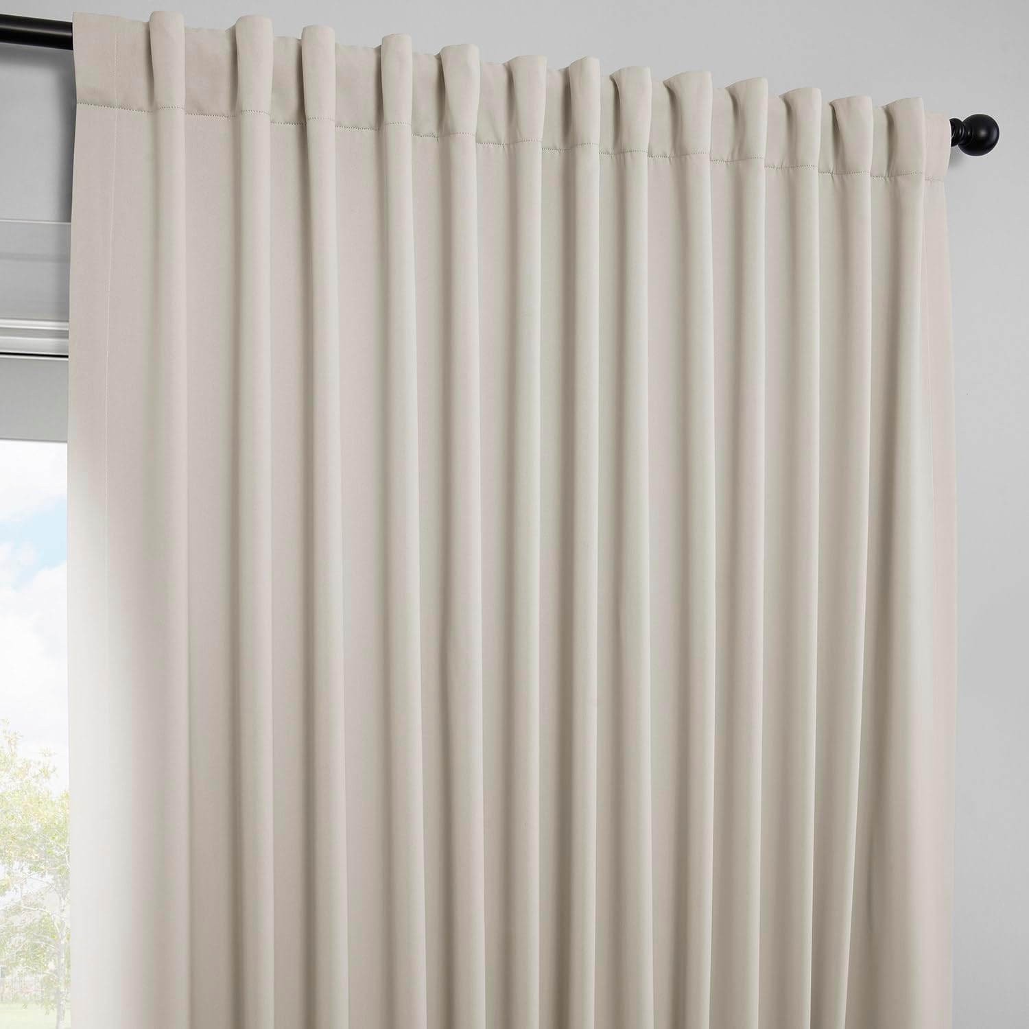 HPD Half Price Drapes Polyester Extra Wide Room Darkening Curtains for Bedroom 84 Inches Long (1 Panel), 100W x 84L Curtains for Living Room Home Decor, Alabaster Beige