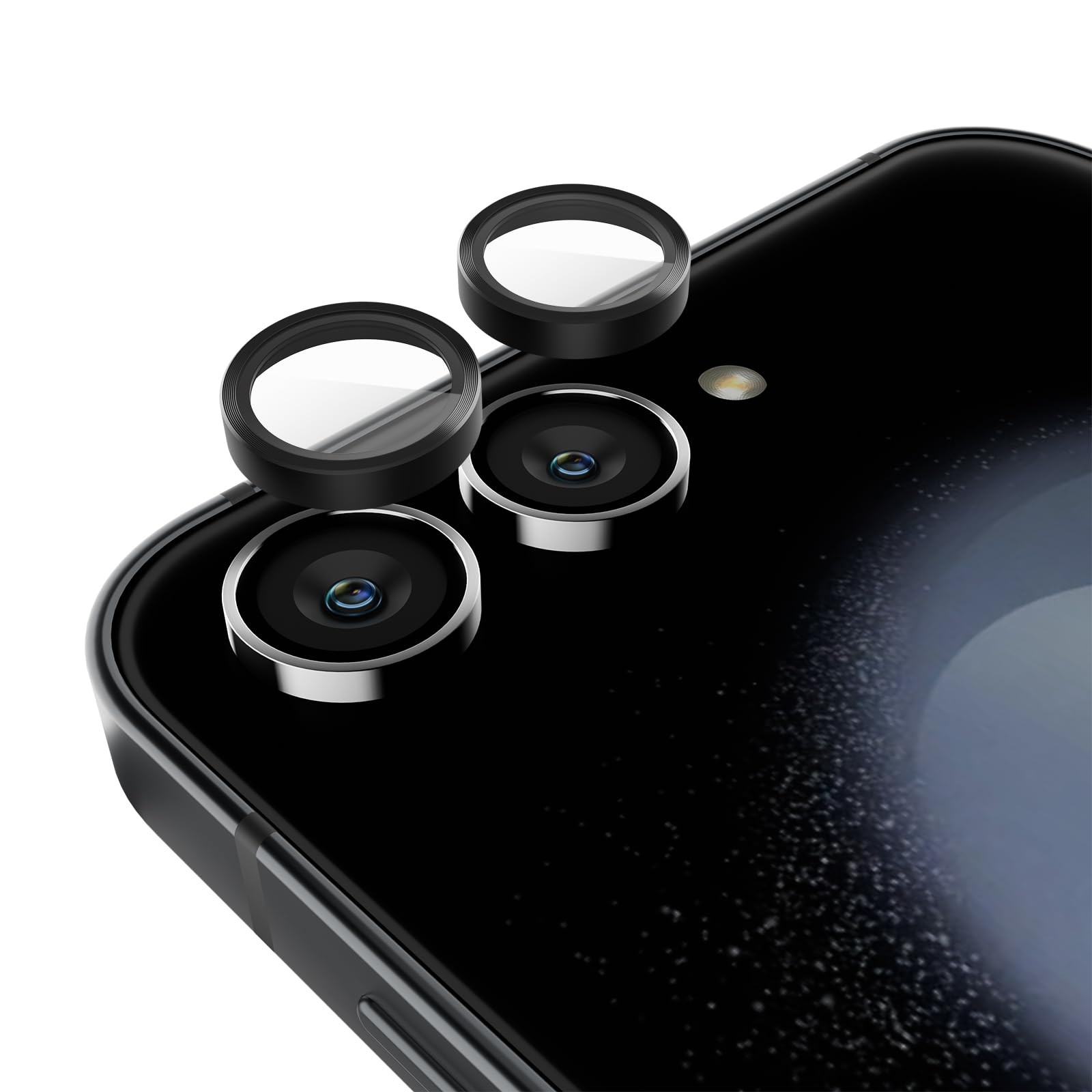 Pelican Samsung Galaxy Z Flip6 Camera Lens Protector with Aluminum Rings - 9H Tempered Glass - Durable Anti-Scratch, Anti-Shatter, HD View with Night