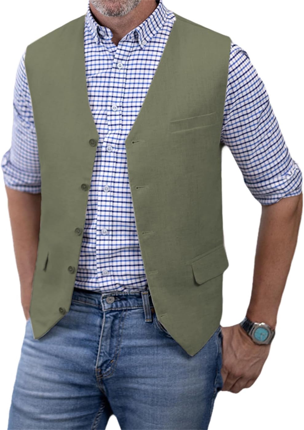 Linen Vest Men Summer Solid O-neck Sleeveless Waistcoat Simple Casual Loose Tess
