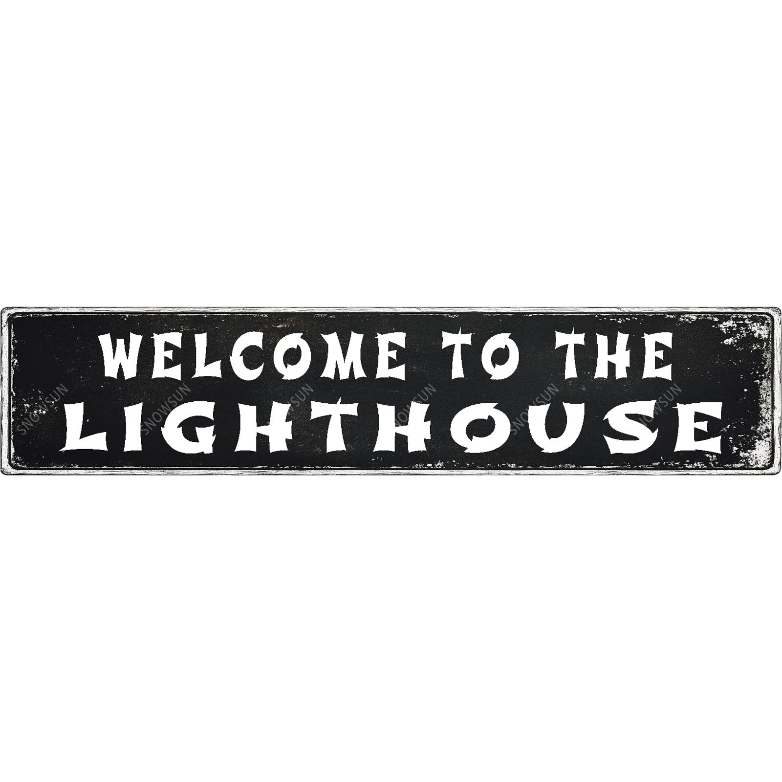 Welcome to The Lighthouse Tin Sign Funny Vintage Street Sign Wall Decor for Home Farmhouse Bar Cafe Fence Yard Decor 4x16 Inch