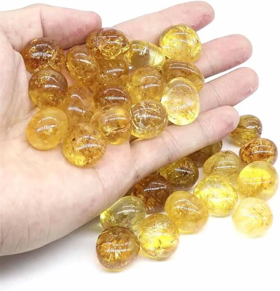 ATkits Natural Natural Yellow Explosive Crystal Bulk Tumbled Stones Gravel Specimen Healing Crystals Mineral Gemstone Aquarium Home Decoration (Size : 500g)
