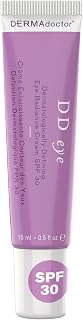 DERMAdoctor DD Caffeine Eye Cream for Dark Circles, Illuminator, Anti Aging, Eye Cream with SPF 30 for Puffiness, Bags Under Eyes, Defining Radiance Under Eyes Cream; Dermatologist Formulated - 0.5 oz