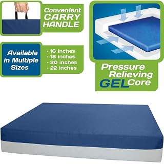 Kolbs Gel Extreme / Wheelchair Cushion Seat Cushion / Coccyx, Sciatica & Tailbone Pain Relief Cushion / Seat Pad Ideal for Office, Kitchen Wheelchairs and Auto / 16 x 16 Inch Seat, 3 Inch Thick