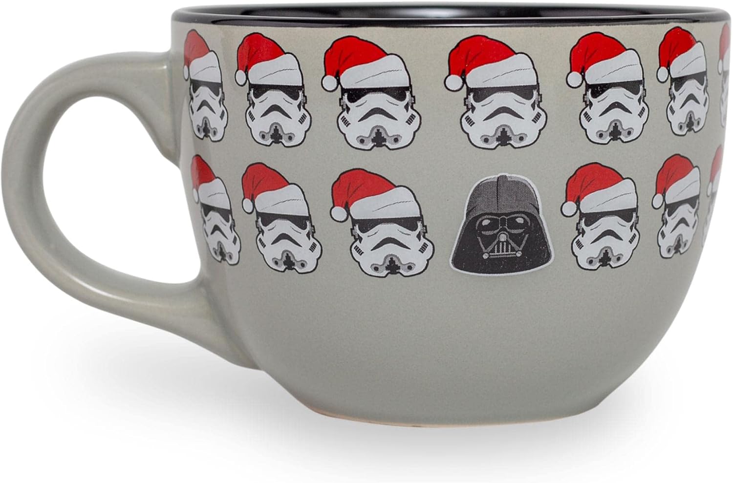Silver Buffalo Star Wars Vader Bah Humbug Holiday Pattern, 24-Ounce Ceramic Soup Mug, 25, multicolor