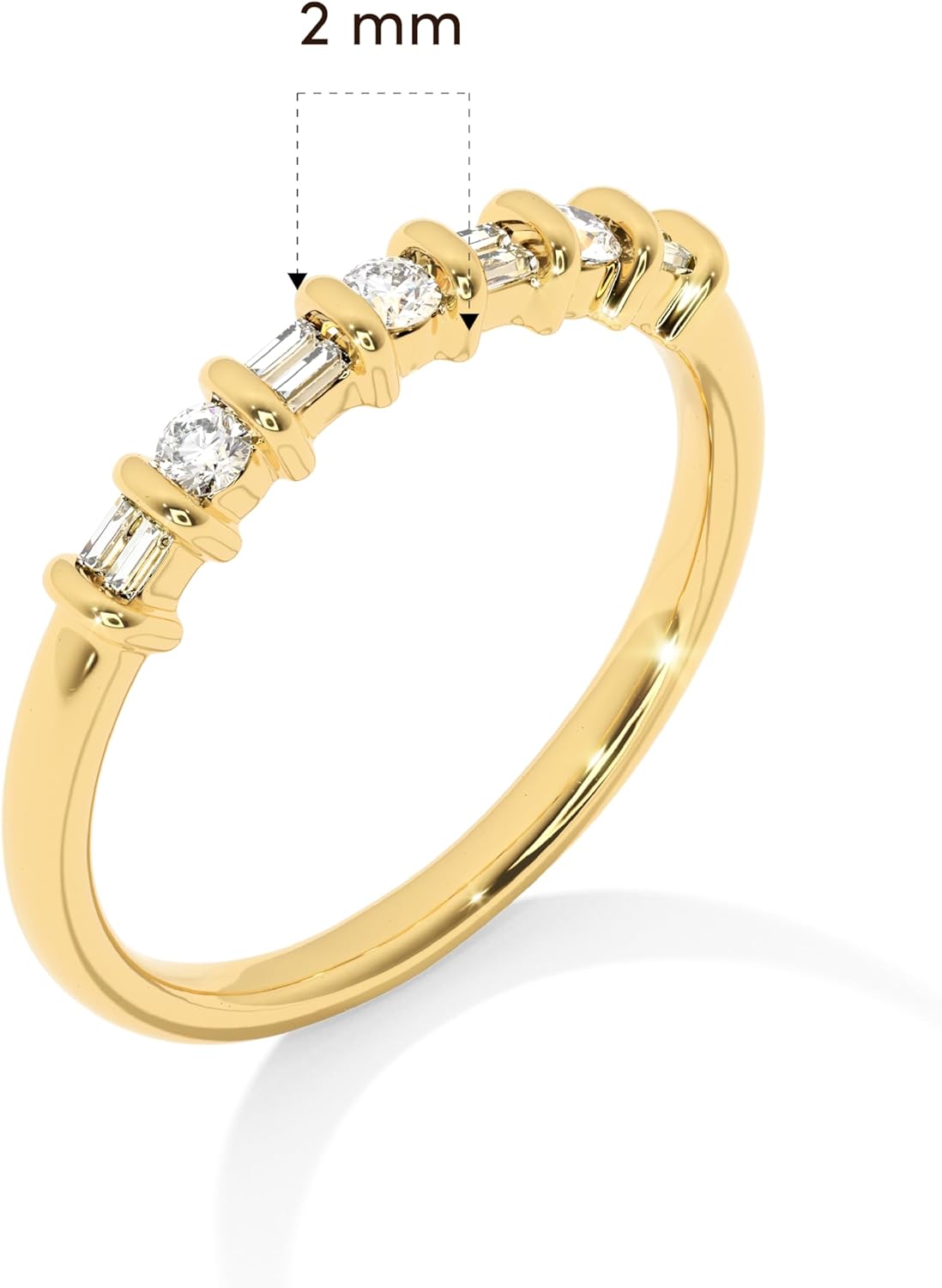 Diamond Rings for Women, Dainty Lab Grown Diamond Ring, Hypoallergenic 925 Sterling Silver Rings with 14K Gold Vermeil (25x Thicker Than Plated Gold Jewelry), Jewelry Gift Box, 5 Years of Warranty