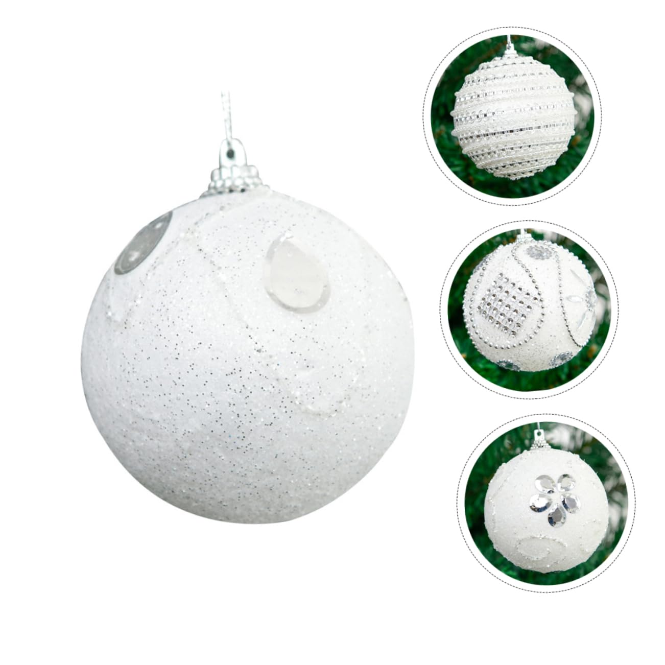 Ciieeo 10 Bolas De Navidad para Decoración De Boda Adornos Navideños con Purpurina Accesorios para Árbol De Navidad Decoración De Navidad Inastillable Decoración para Fiesta De