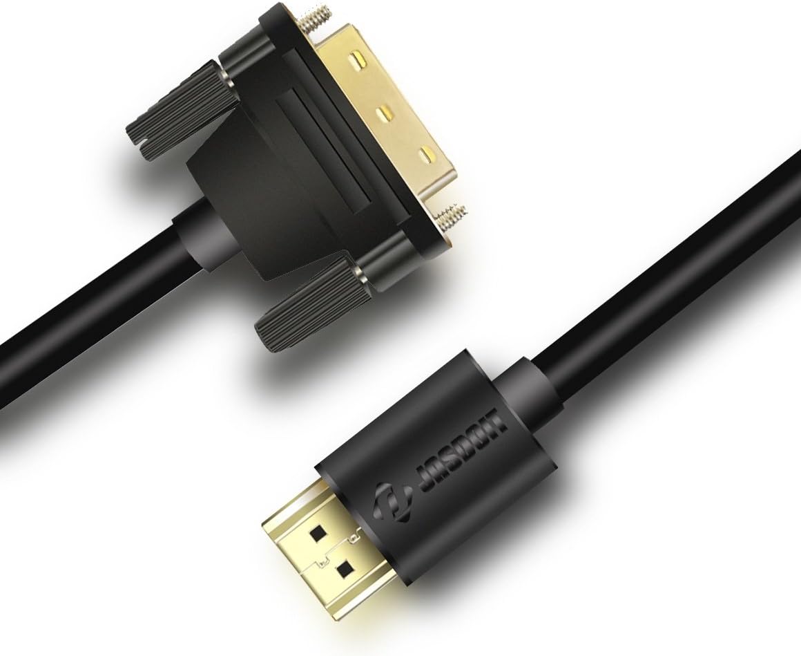 HOOZER HDMI to DVI Cable, DVI D to HDMI Cable Bi-Directional, Gold Plated Support 1080P for Blu Ray Player, PS 4, Nintendo Wii, Plasma, DVD, Computer, HDTV, Projector and More (2m)