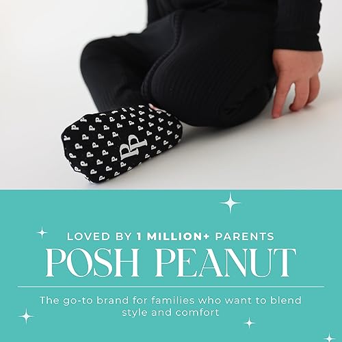 Vista 5 de Posh Peanut Pijama con pies para bebé, viscosa suave hecha de bambú con cremallera de 2 vías y mamelucos
