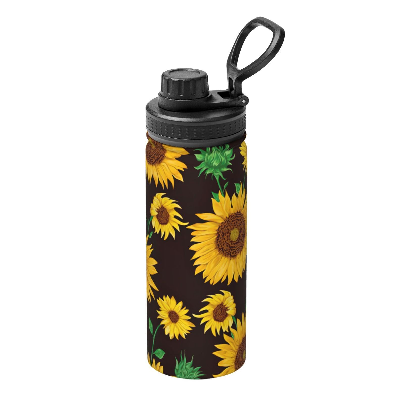 Bouteille d'eau de sport acier inoxydable gourde randonnée camping design tournesol écologique