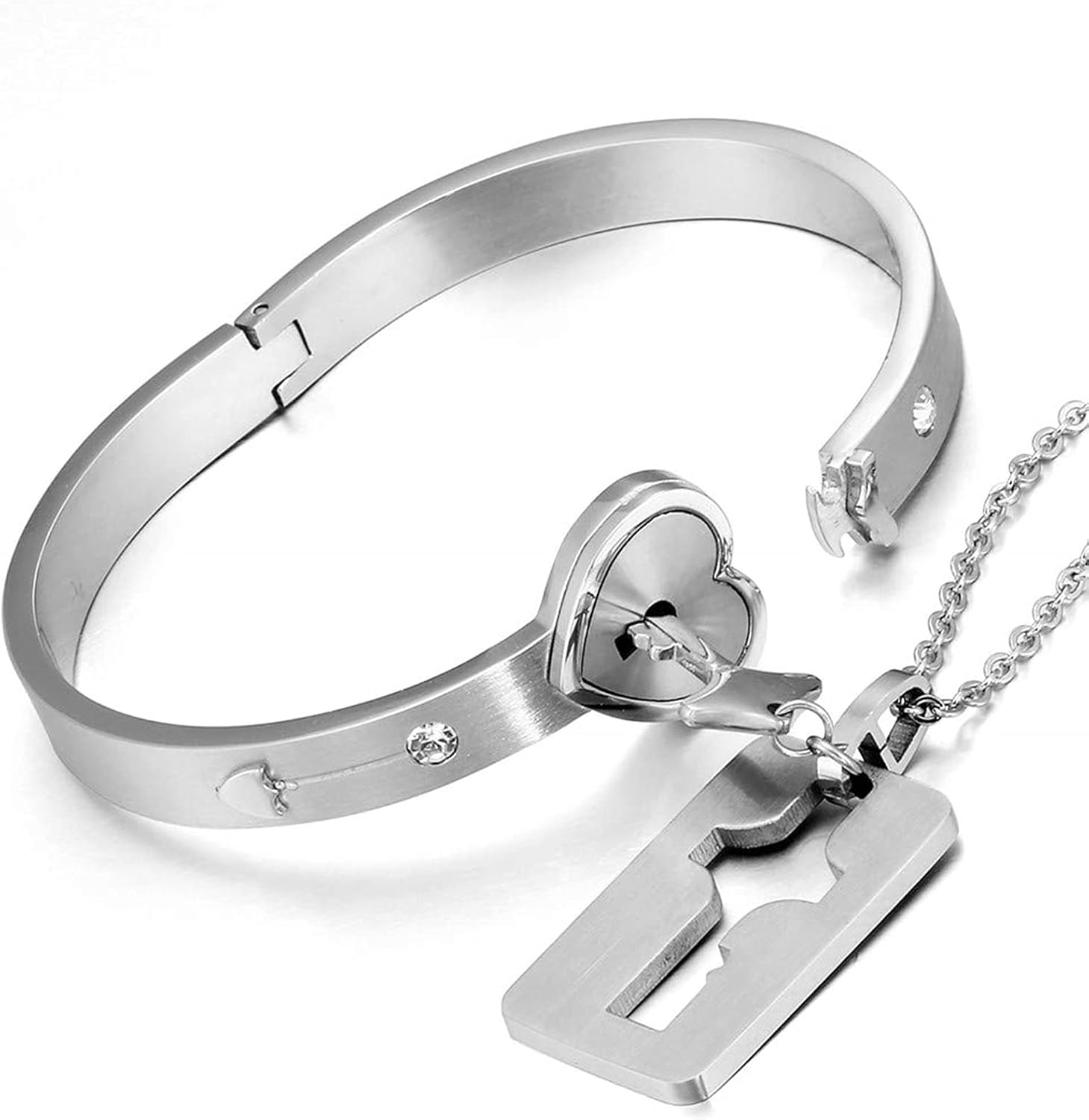 set van 2 zilveren armbanden geel verguld met open hartje ZIA1420G-SET