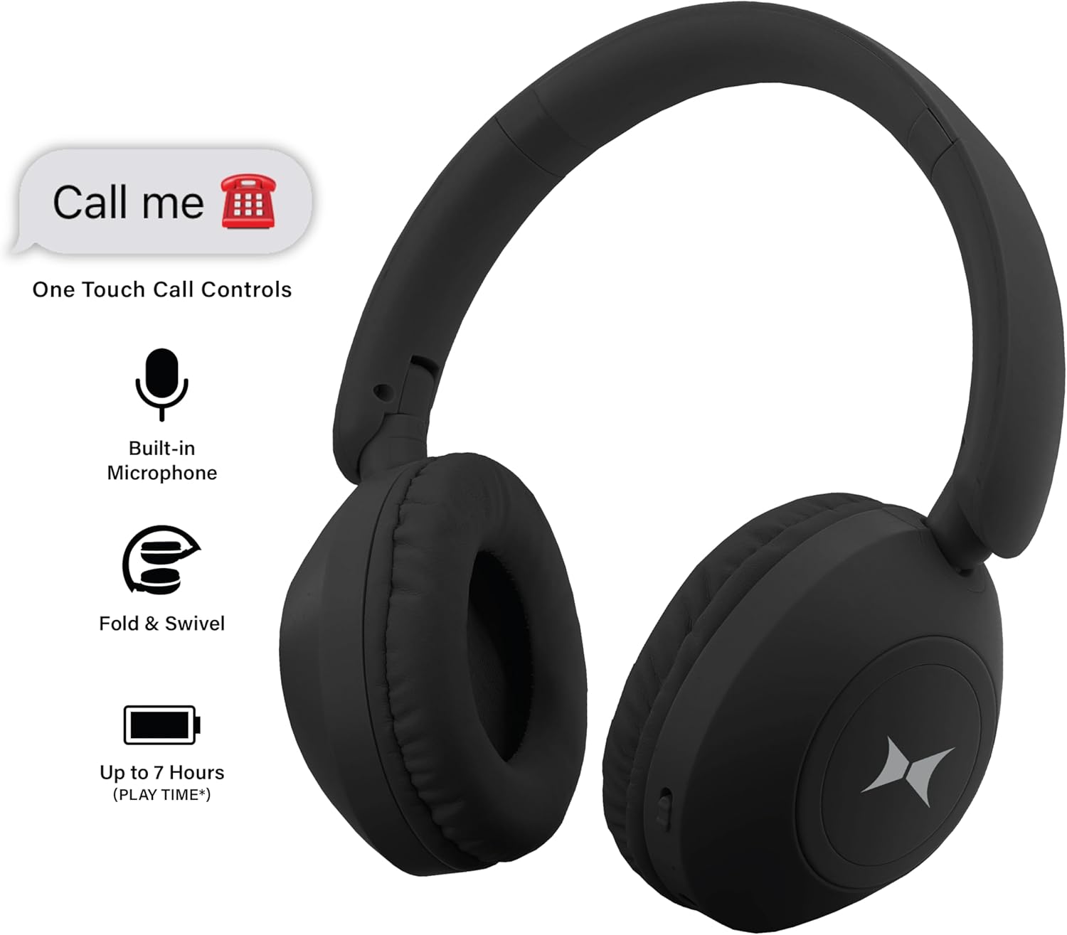 Xtreme Wireless Bluetooth Headphones highlighting key features like microphone, fold and swivel, and battery life