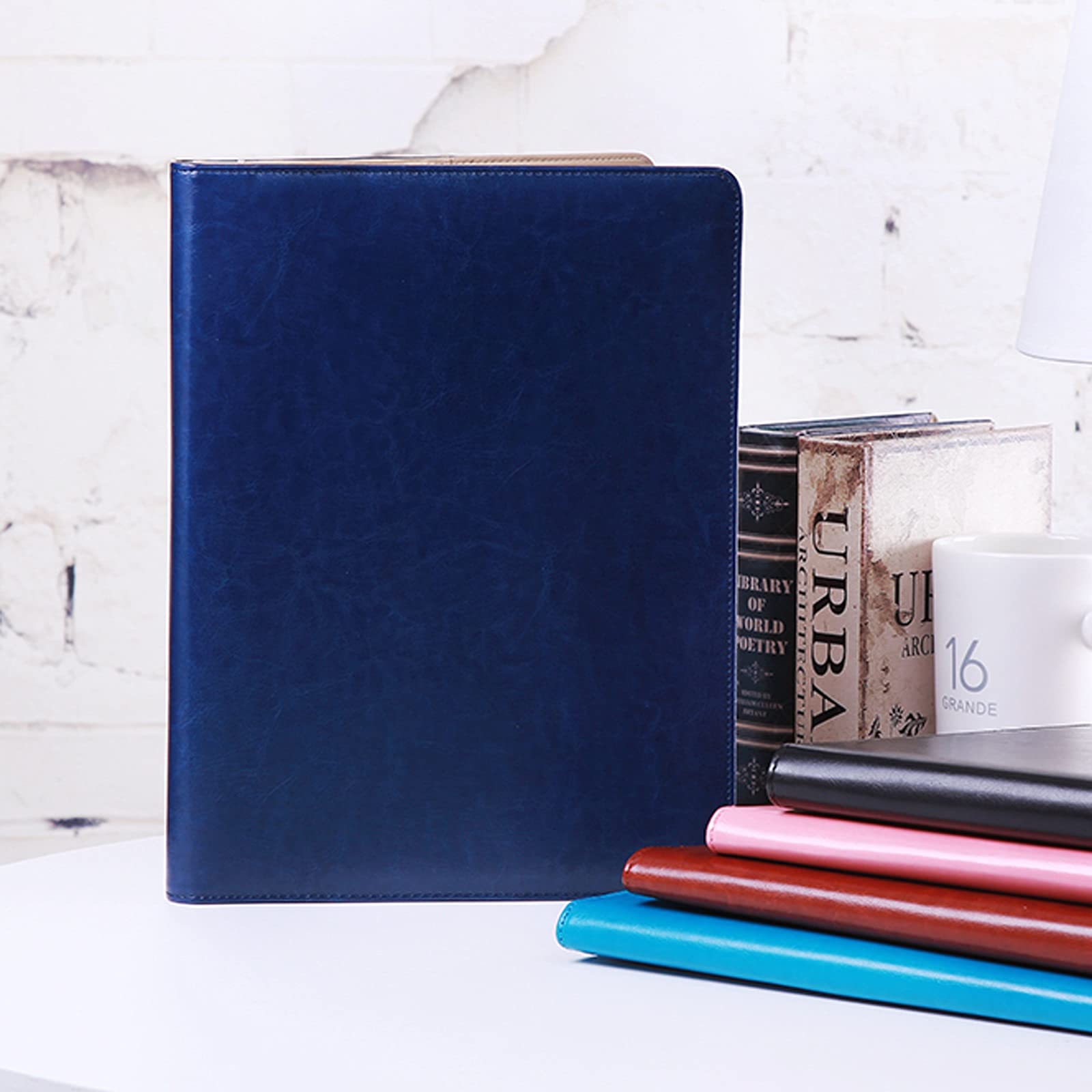 Carpeta Cartella multifunzionale Business Business Pieghevole Cover Appunti Appunti Riunione Scrittura Rapporto Rapporto con supporto penna per ufficio, business-5 pezzi Carpeta expandible
