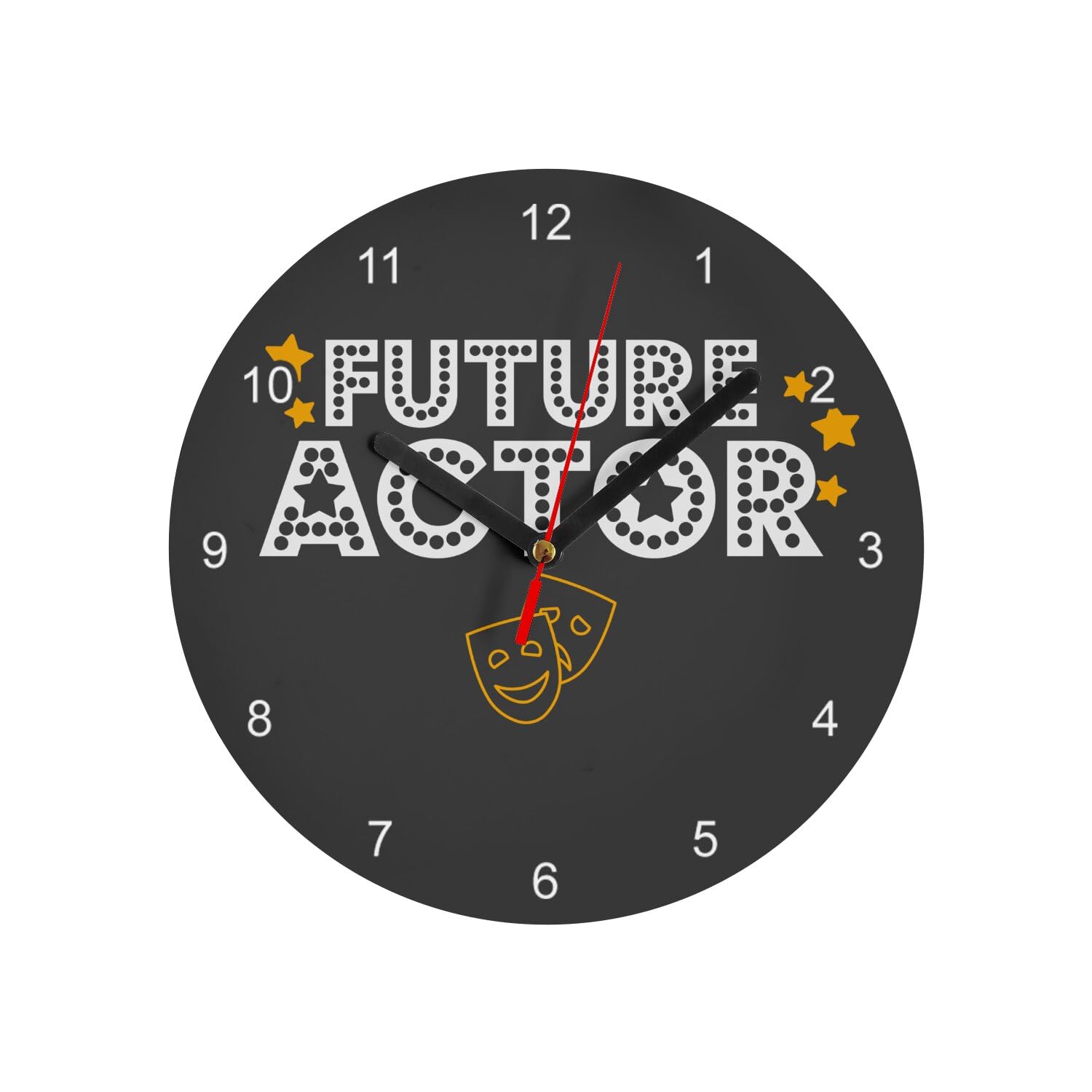 Horloge Murale en Verre Future Actor Diamètre 20 cm Noir