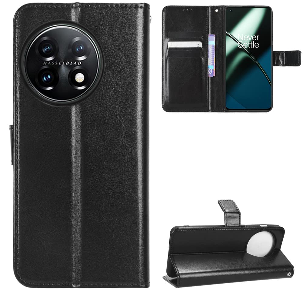 OnePlus 11R/Ace 2 Case [Wallet Case] [Kickstand] [Card Slots] [Magnetic Flip Cover] Compatible with OnePlus 11R/Ace 2 Smartphone(Black)
