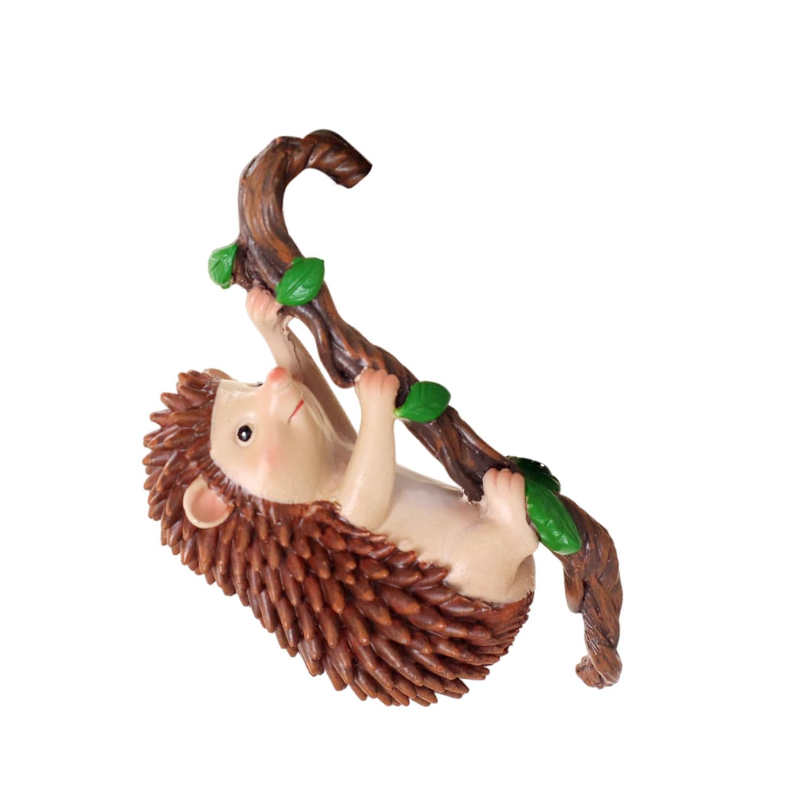 Msioytog Artistic Resin Hedgehogs Figurine Durability Garden Decoration for Hanging on Flower Pots and Garden Wall Lovely Sculpture