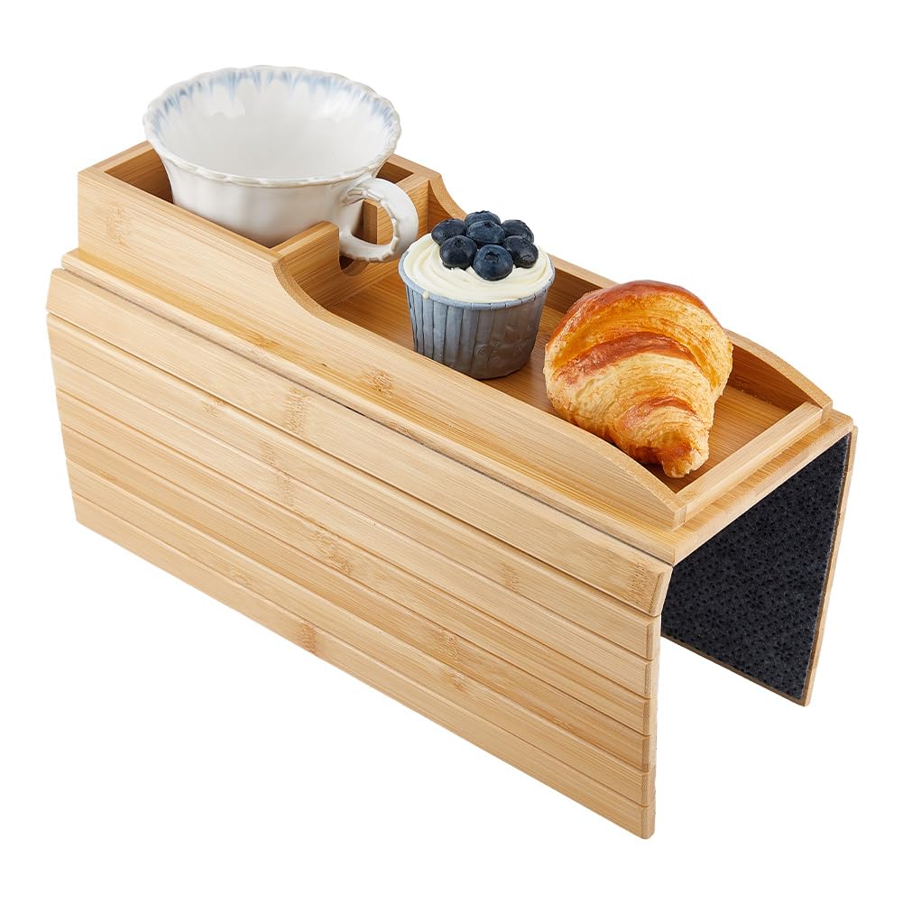Plateau en bois de bambou haut de gamme pour accoudoir de canapé