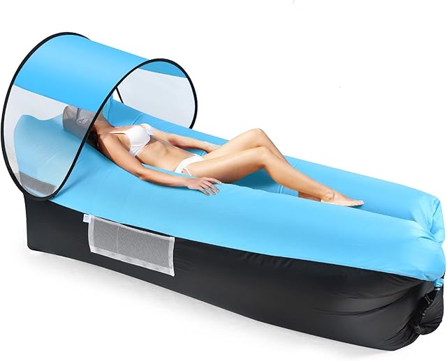 ELUTENG Inflatable Lounger Air Sofa Hammock-Portable, Waterproof Anti-Air Leaking Design-Ideal Couch for Backyard Lakeside Beach Traveling Camping Picnics Music Festivals Camping Compression Sacks