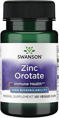 Swanson Orotato de zinc 10 miligramos de zinc elemental 60 cápsulas vegetales