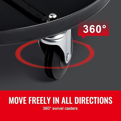 Miniatura 7 de Happybuy Asiento mecánico, capacidad de 250 libras, enredadera neumática rodante para garaje/tienda, altura ajustable de 22-28 pulgadas, cómodo